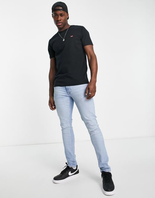 Levi's – Original – T-Shirt mit kleinem Fledermaus-Logo in Mineral-Schwarz, 4 von 4