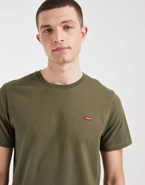 Levi's Original - T-shirt verde oliva con logo batwing piccolo - view 1