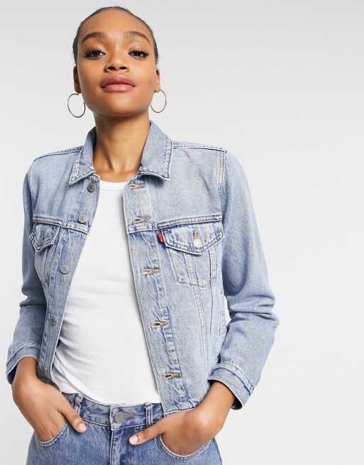 Light wash 2025 denim jacket womens