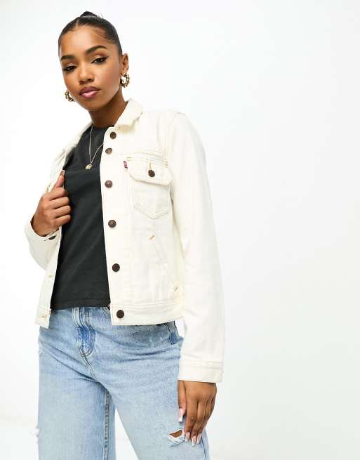 Levi's original utility denim trucker jacket in white | ASOS