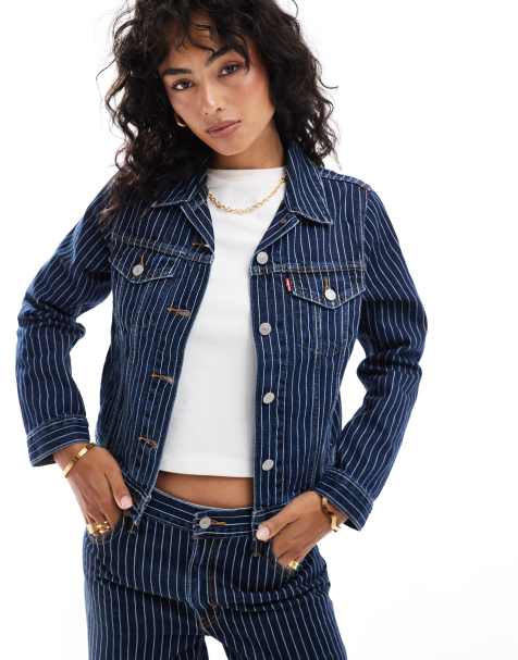 Levi's - Original - Veste d'ensemble style camionneur en denim à fines rayures - Bleu foncé - view 1