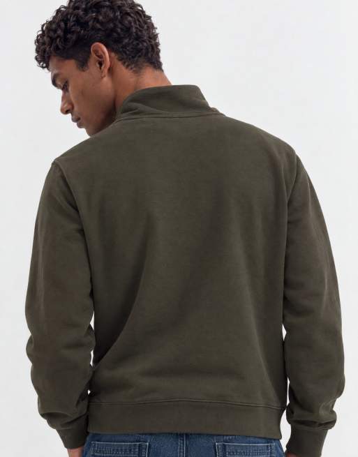 Levi's originele batwing logo sweatshirt met halve rits in bruin, 7 van 9