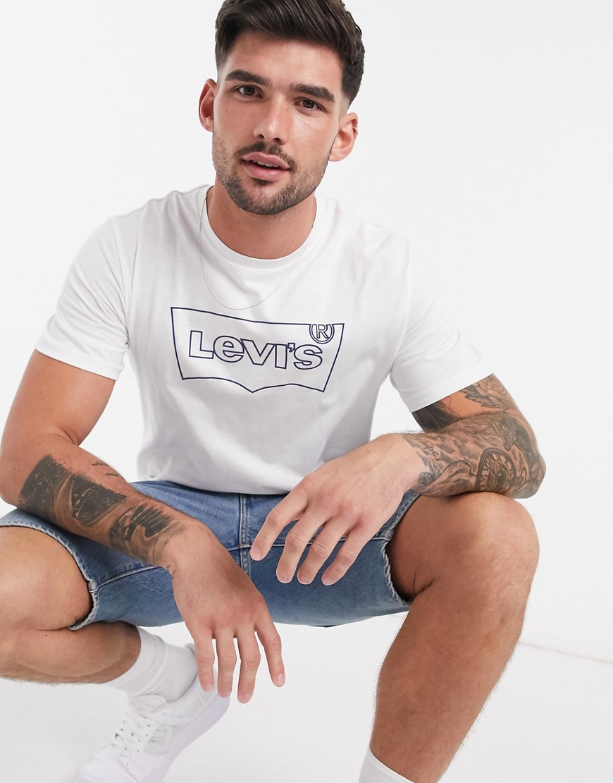 Levi's outline batwing logo t-shirt in white