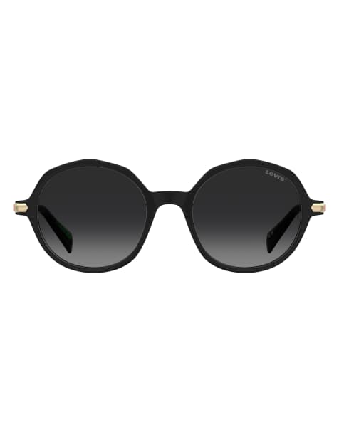 Levi's Oval sunglasses with dark grey lenses in black - BLACK - view 1