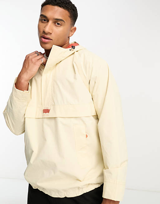 Levi's overhead jacket with hood in cream and front logo | ASOS
