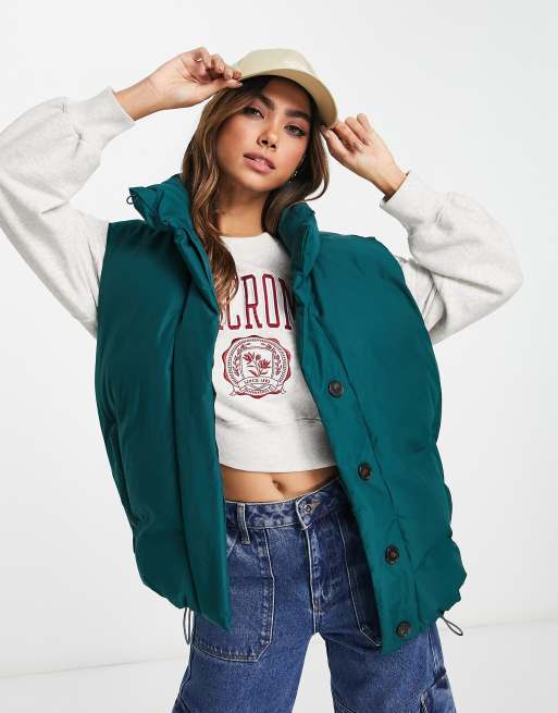 Levi's – Oversize-Steppweste in Grün