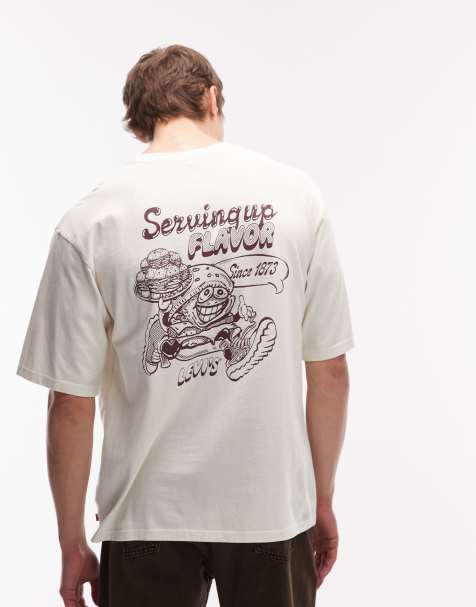 Levi's – Oversize-T-Shirt in Ecru mit Rückengrafik - view 1