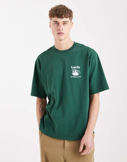 Levi's – Oversize-T-Shirt in Grün mit Rückengrafik, 3 von 5