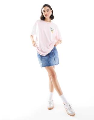 Levi's - Oversize-T-Shirt in Rosa mit Farbblockdesign und Zitronenlogo