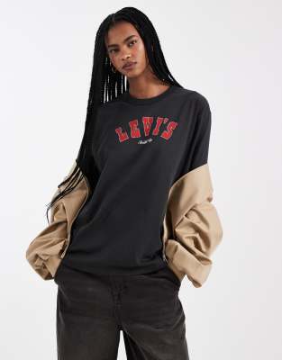 Levi's - Oversize-T-Shirt in Schwarz mit Grafikprint