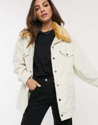 white sherpa trucker jacket