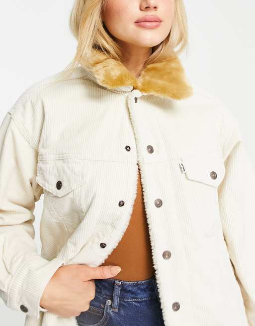 Levi's faux fur trucker jacket sale