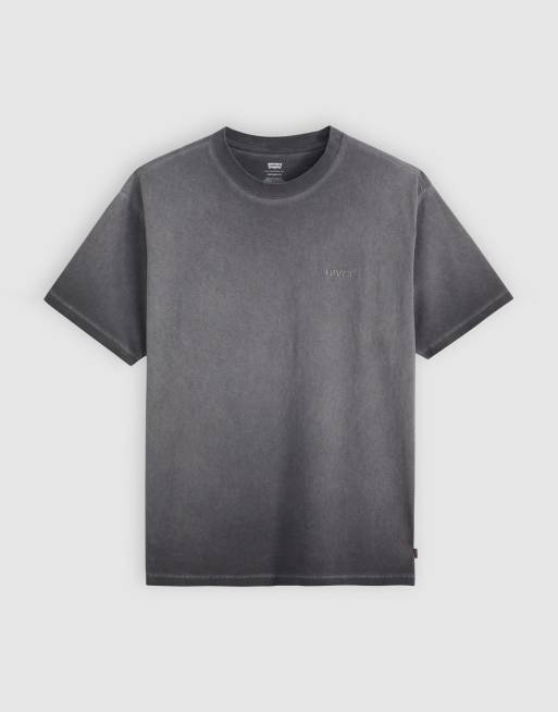 Levi's - Oversized garment wash T-shirt met vintage ton-sur-ton logo in antracietgrijs