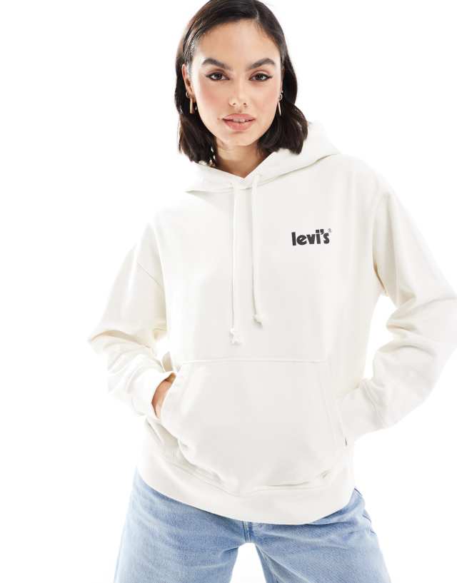 Levi's - oversized hoodie with lemon logo back print in off white