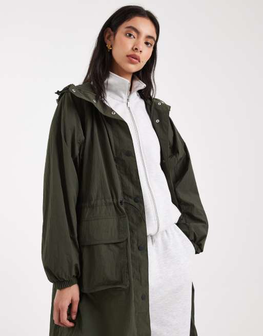 Levi's oversized lightweight parka in khaki, 4 of 4