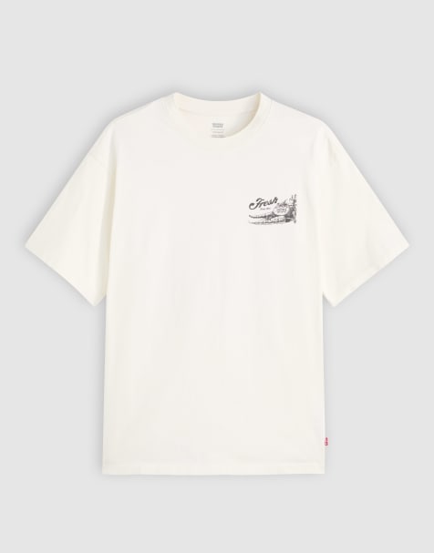Levi's - Oversized råhvid T-shirt med frugtkasseprint i vintage-stil på ryggen - view 1