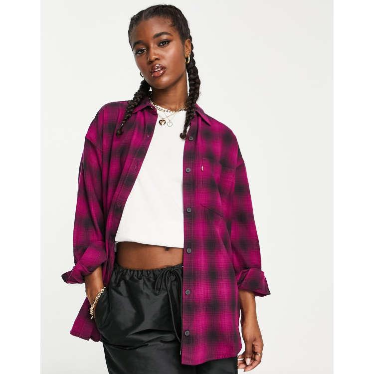 Levi's oversized shirt in red plaid | ASOS