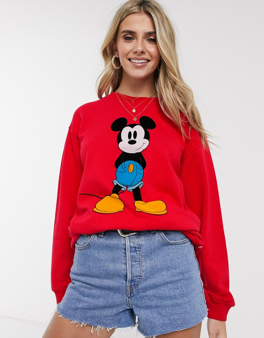 Levi's - Levis - oversized sweater met verlaagde schouders en mickey-print in rood
