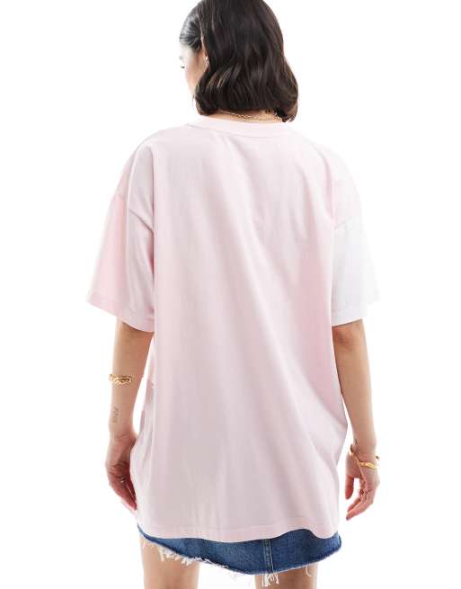 Levi's - Oversized T-shirt med citronlogo og farveblokke i lyserød, 4 af 4