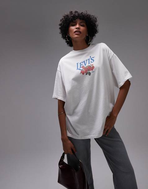 Levi's - Oversized T-shirt met grafische fruitprint in wit - view 1