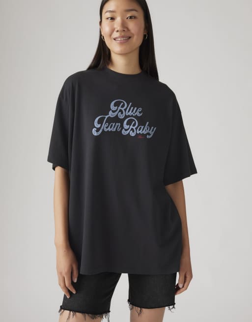 Levi's oversized T-shirt met grafische print in zwart, 4 van 4