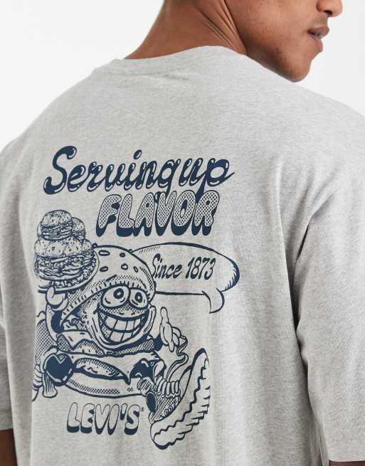 Levi's - Oversized T-shirt met grafische print op de achterkant in grijs, 5 van 5