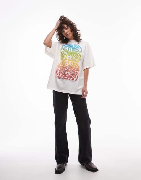 Levi's - Oversized T-shirt met print in wit - view 1