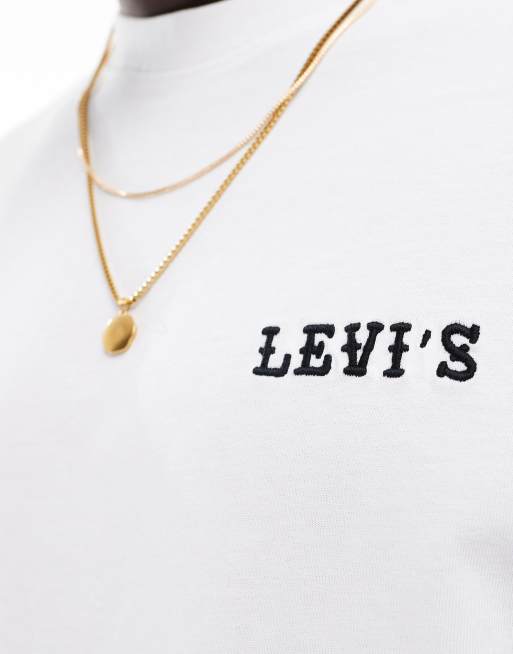 Levi's - Oversized T-shirt met vintage adelaar- en logoprint op de achterkant in wit, 4 van 4