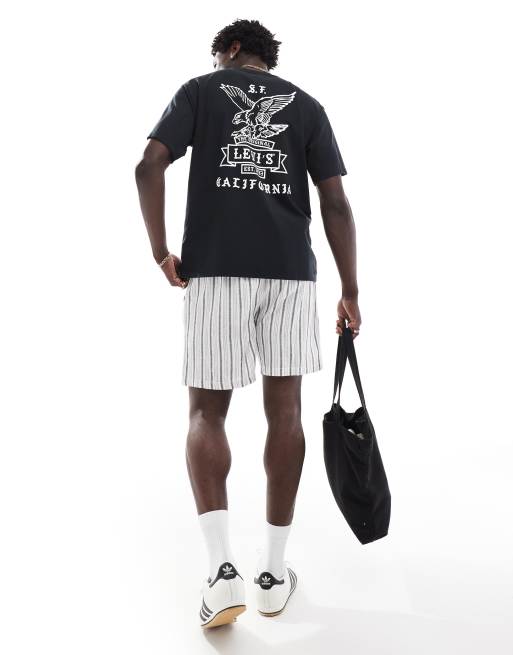 Levi's - Oversized T-shirt met vintage adelaar- en logoprint op de achterkant in zwart