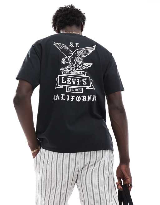 Levi's - Oversized T-shirt met vintage adelaar- en logoprint op de achterkant in zwart, 3 van 4