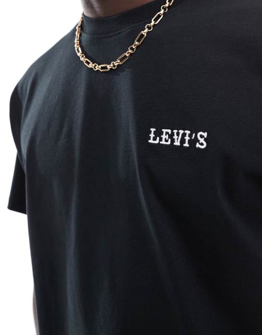 Levi's - Oversized T-shirt met vintage adelaar- en logoprint op de achterkant in zwart, 4 van 4