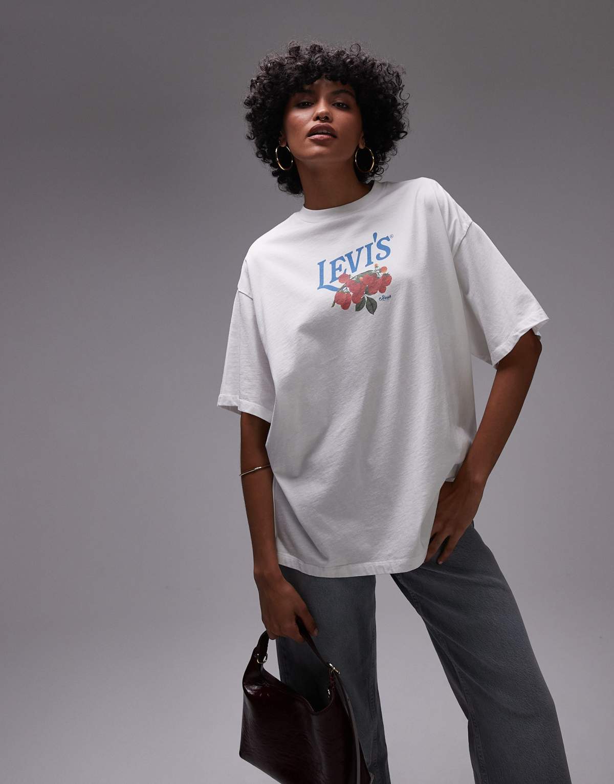 Levi's oversized t-shirt with fruit graphic in white