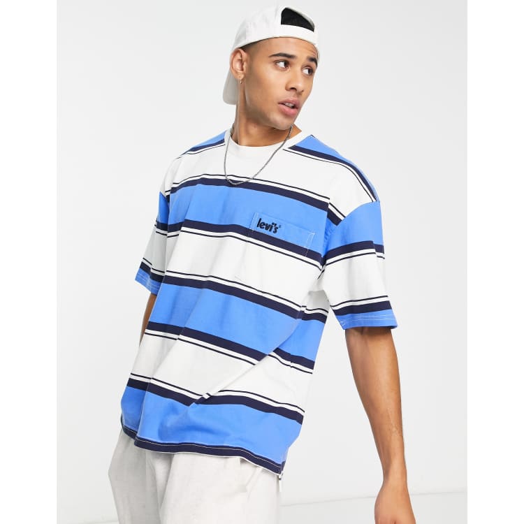 Levi's oversized T-shirt with pocket in blue stripe