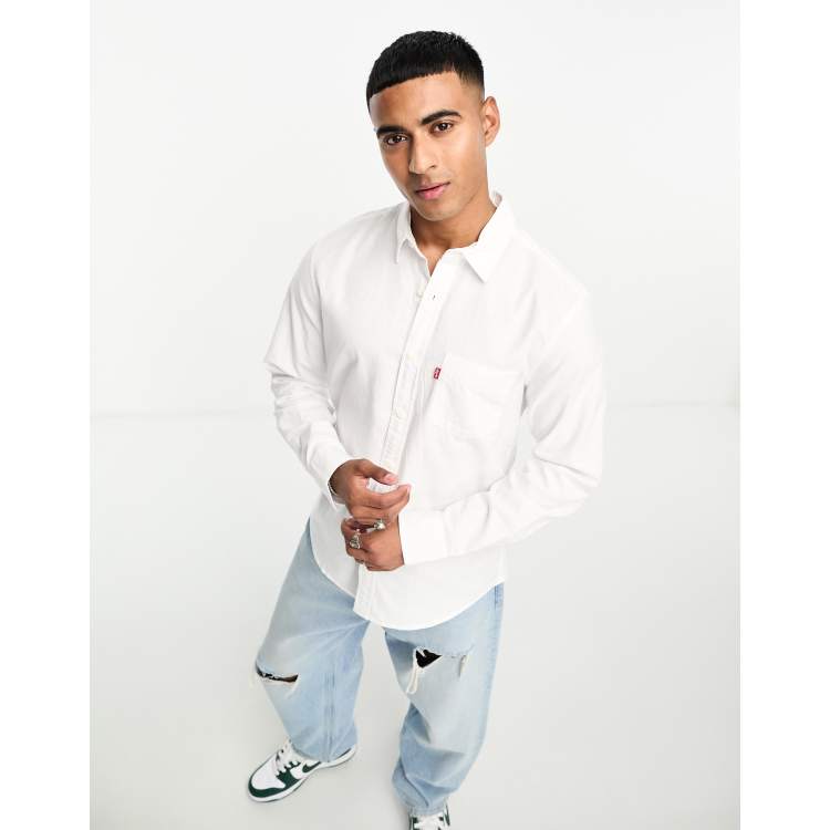 Levi s Oxford shirt with batwing logo in white ASOS