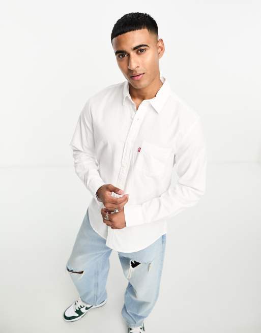 Levis white shirt clearance mens