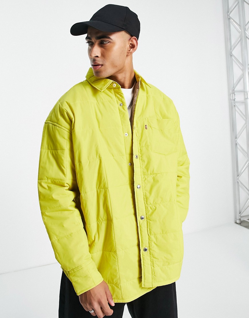 Levi's padded overshirt in yellow with pocket