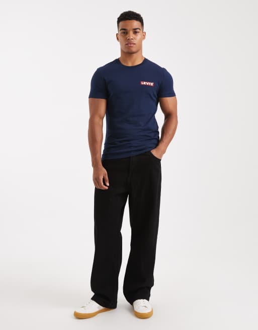 Levi's - Pakke med 2 T-shirts med logofane i marineblå og hvid, 2 af 5