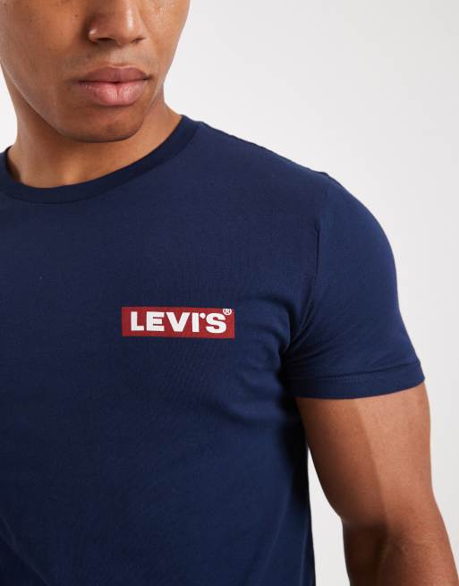Levi's - Pakke med 2 T-shirts med logofane i marineblå og hvid, 5 af 5