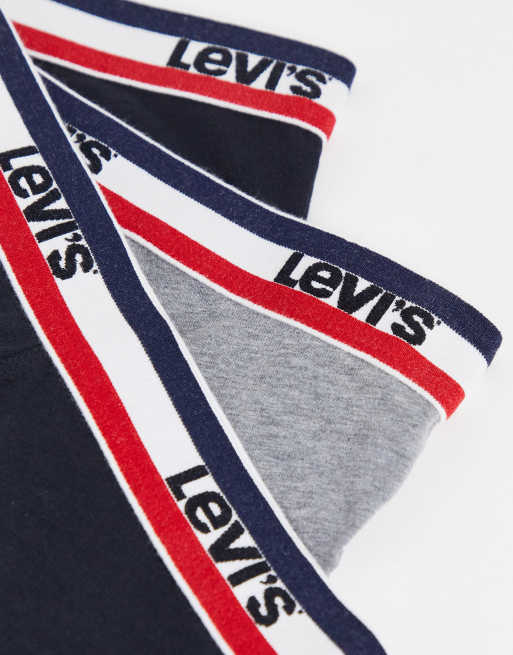 Levi's - Pakke med 3 par boksershorts i grå/sort med kontrastfarvet logobånd i taljen , 3 af 4