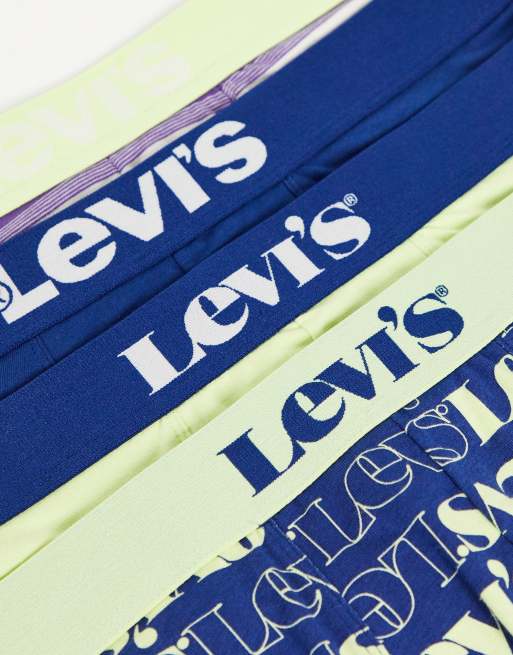 Levi's - Pakke med 4 par boksershorts med striber og ensfarvet design i grøn og blå, 4 af 4