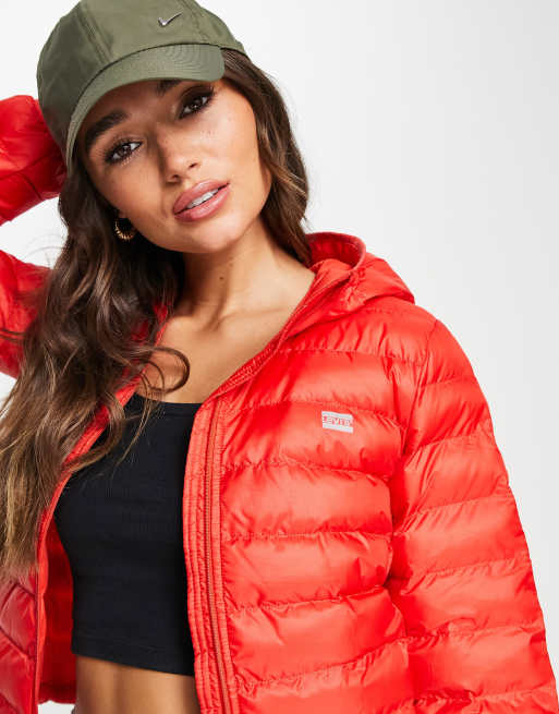 Levi's pandora packable puffer jacket in red | ASOS