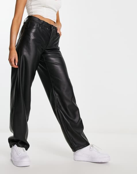Levi's - Pantalon baggy coupe dad en similicuir - Noir - view 1