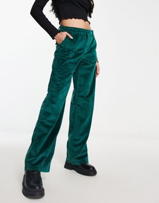 Levi's baggy velvet trousers in dark green - ASOS Price Checker