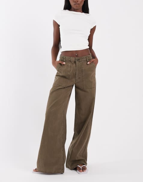 Levi's pantalon large fatigue marron à cordon de serrage - view 1
