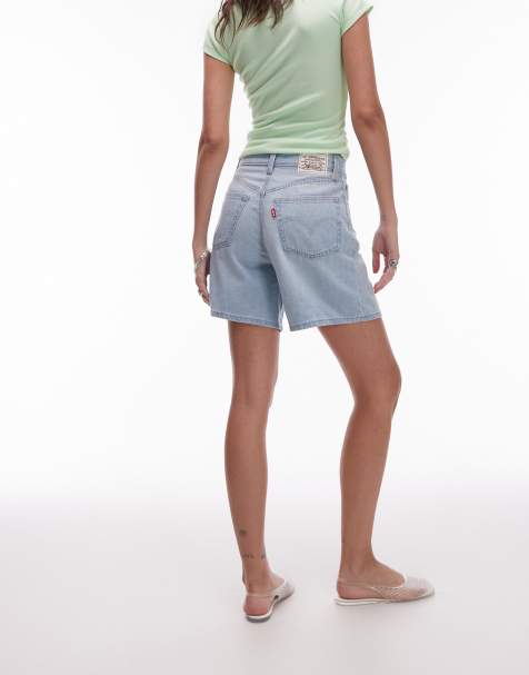Levi's - Pantaloncini di jeans ampi a vita alta azzurri - view 1