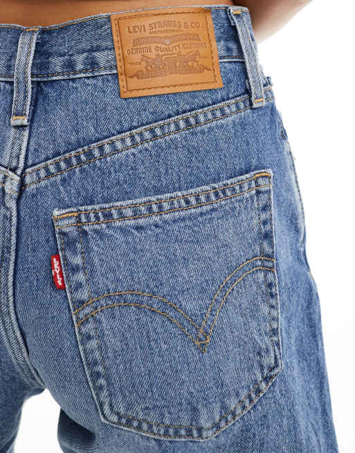 Levi s Pantaloncini di jeans larghi a vita alta blu medio ASOS