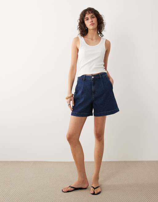 Levi's - Pantaloncini di jeans larghi a vita alta blu medio, 4 di 5