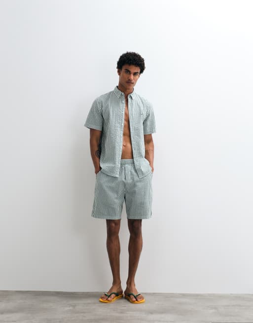 Levi's - Pantaloncini stile boxer a righe verdi in coordinato, 4 di 9