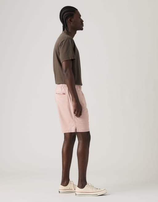Levi's - pantalones cortos boxer de algodón y lino en rojo, 4 de 4