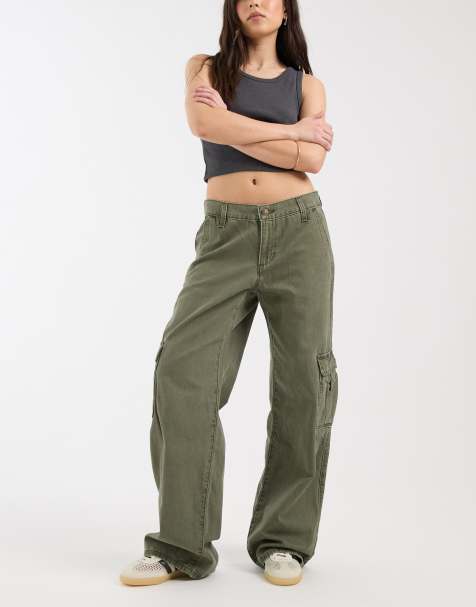 Levi's - Pantaloni cargo ampi kaki con vita molto bassa - view 1